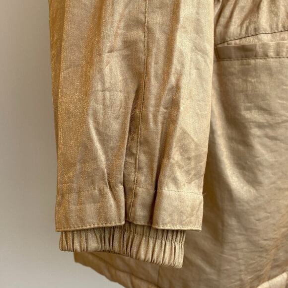 Lew Magram Collection Genuine Coyote Fur Trim Gold Coat sz XS - Picture 8 of 14